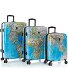  Black Camo 4 Rollen Kofferset 3-teilig mit Dehnfalte Variante world map