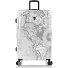  Fashion 4 Rollen Trolley L 76 cm mit Dehnfalte Variante black-white world map