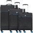  Crosslite 4 Rollen Kofferset 3-teilig mit Dehnfalte Variante nero