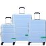  x United Colors of Benetton Now Hardside 4-Rollen Kofferset 3 tlg. mit Dehnfalte Variante light blue