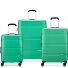  x United Colors of Benetton Now Hardside 4-Rollen Kofferset 3 tlg. mit Dehnfalte Variante green